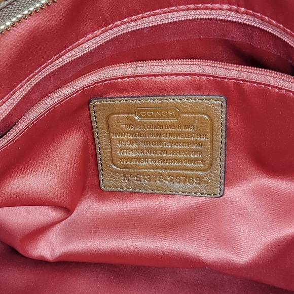 Cognac Pebble Leather COACH Tote Bag - Picture 5 of 16